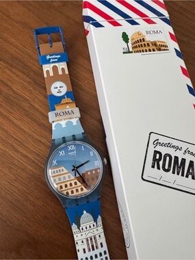Swatch Rome Roma Colosseum Destination Watch SUOZ308 NWT